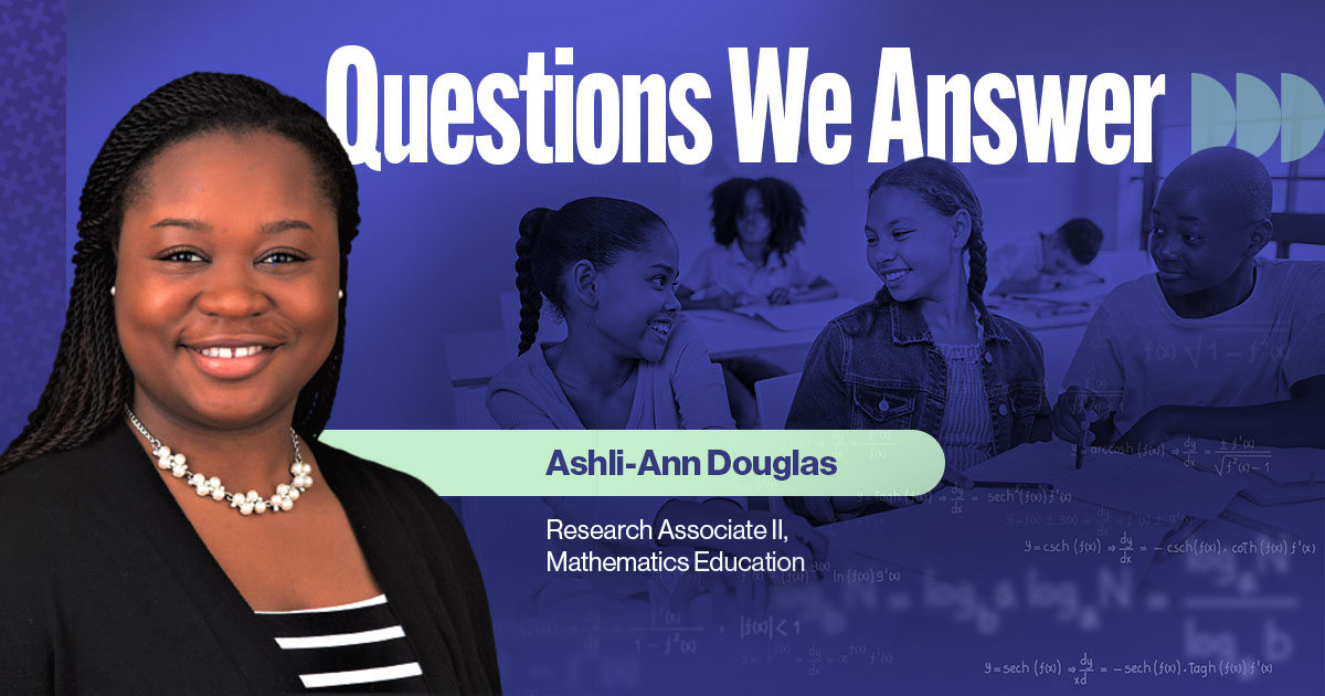 Links to the Questions We Answer: How Can Education Leaders Choose High-Quality Online Professional Learning for Math Teaching and Learning? blog post on WestEd.org featuring Ashli-Ann Douglas, Research Associate I, Mathematics Education